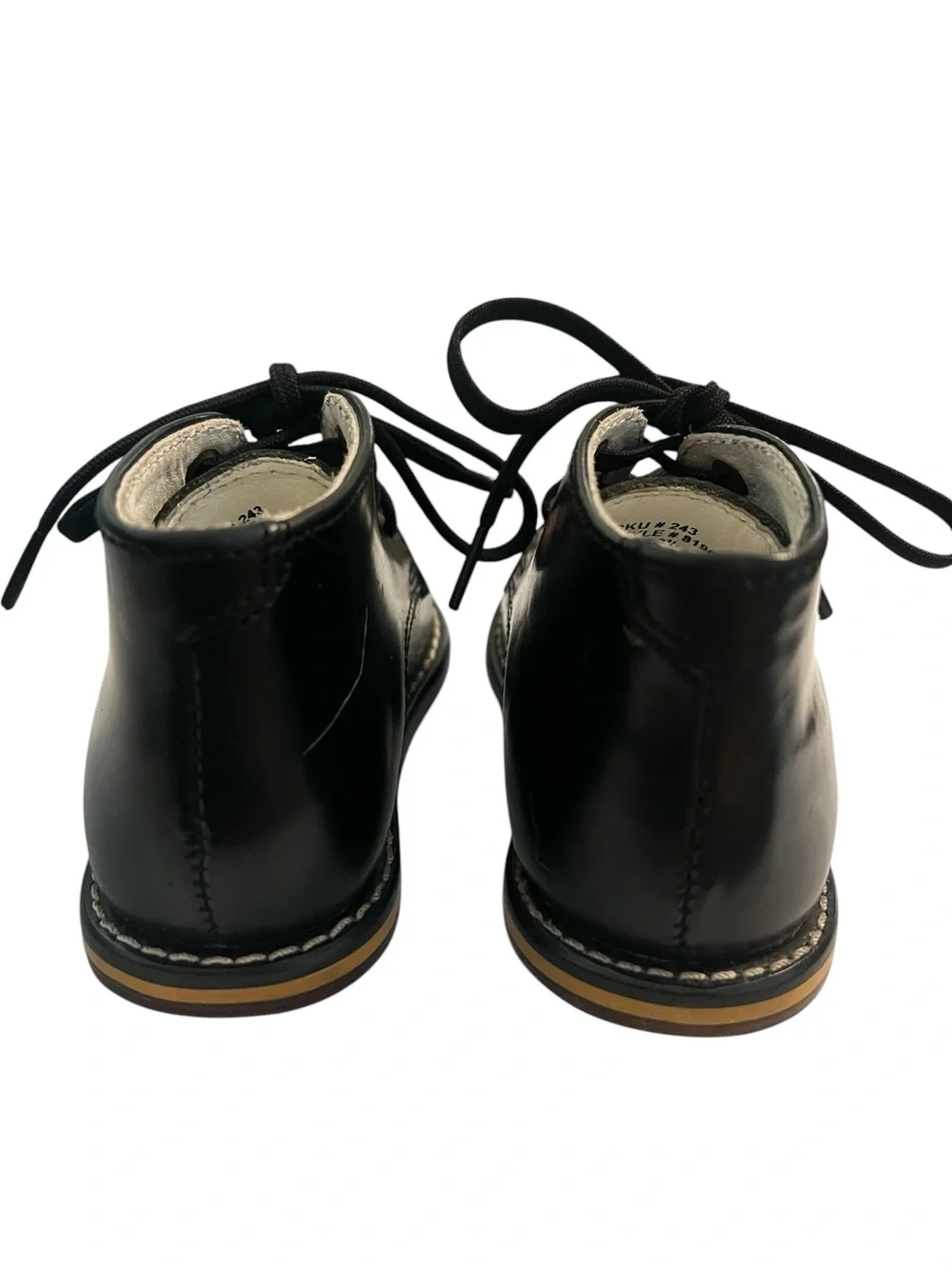 Josmo Walker Unisex Black Leather Baby Walking Shoes - Size 3.5